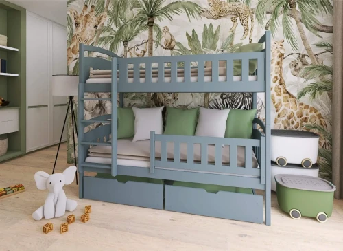 IGNAŚ 80x180 askgrå våningssäng Lano Möbler