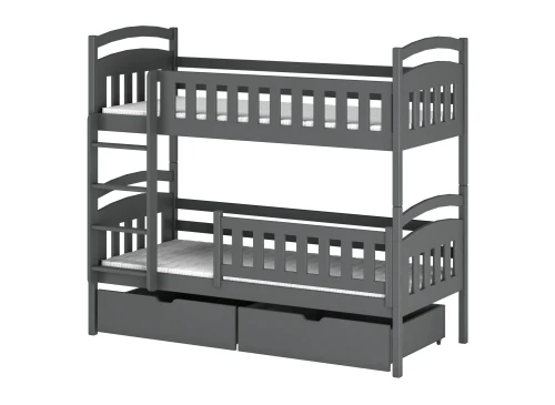 IGNAŚ 90x180 grafitgrå våningssäng Lano Möbler