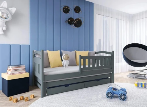 GALAXY 90x200 grey double trundle bed Lano Furniture