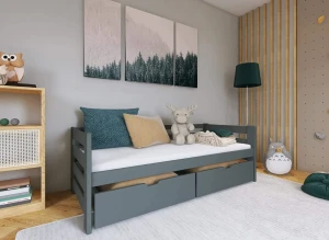 ERGO 80x170 grafitgrå barnsäng Lano Möbler