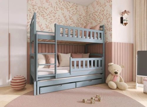 BLANKA 80x200 askgrå våningssäng Lano Möbler