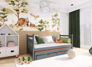 DANIEL 90x180 grafitgrå våningssäng Lano Möbler