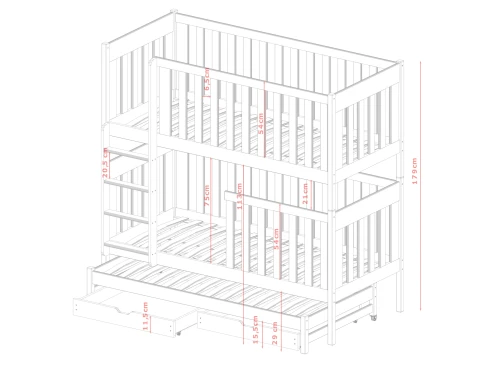 EMILKA 80x160 vit våningssäng Lano Möbler