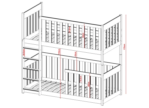KONRAD 80x180 blue bunk bed Lano Furniture