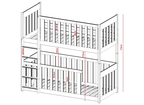 KONRAD 80x200 furu våningssäng Lano Möbler