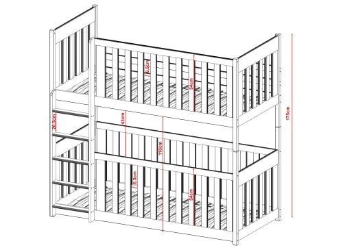 KONRAD 90x180 vit våningssäng Lano Möbler