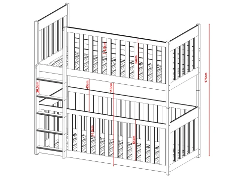 KONRAD 90x190 vit våningssäng Lano Möbler