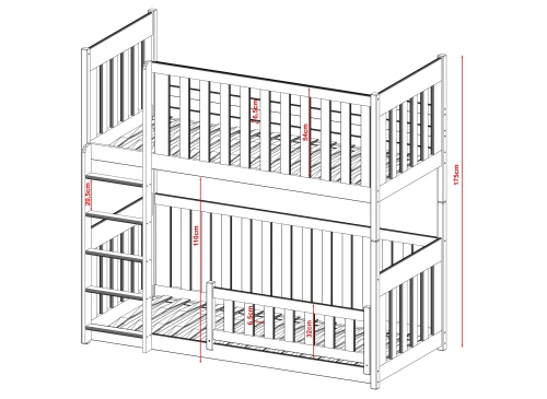 KONRAD 90x200 furu våningssäng Lano Möbler