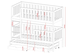 LEA 90x190 rosa våningssäng Lano Möbler