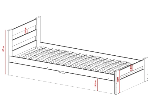 NELA 80x160 pine children’s bed Lano Furniture