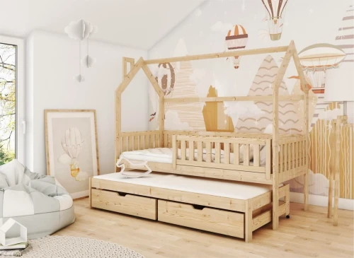 MONKEY 90x200 furu barnsäng hus Lano Möbler