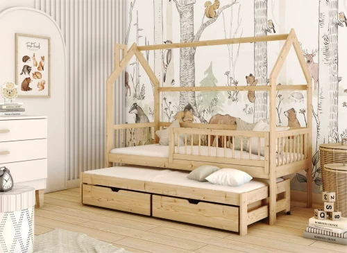 PAPI 80x180 furu barnsäng hus Lano Möbler