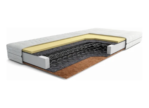 POLLO 80x185 medelhård 14 cm fjäder termoelastisk bonell med kokos madrass Lano Möbler