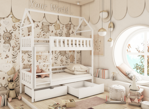 GAJA 80x170 vit våningssäng Lano Möbler