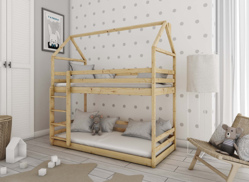 AXEL 90x180 pine house bunk bed Lano Furniture