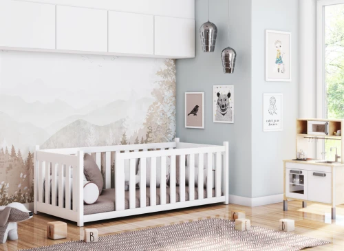 CONCEPT 80x160 white montessori floor cot bed Lano Furniture