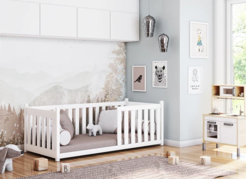 CONCEPT 80x160 white montessori floor cot bed Lano Furniture