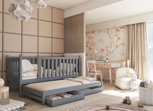 KAJA 90x190 askgrå våningssäng Lano Möbler