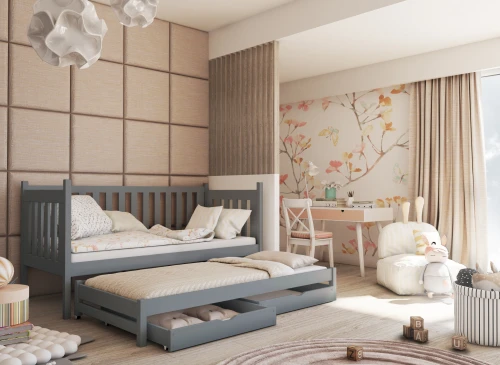 KAJA 80x180 askgrå våningssäng Lano Möbler