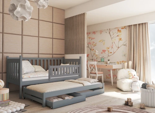 KAJA 90x200 askgrå våningssäng Lano Möbler