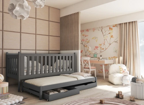 KAJA 80x160 grafitgrå våningssäng Lano Möbler