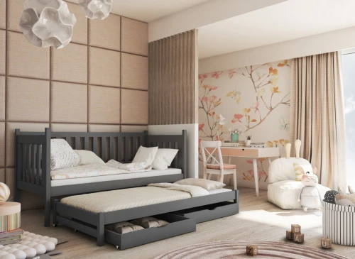 KAJA 80x180 grafitgrå våningssäng Lano Möbler