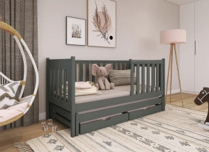 KAJA 80x180 grafitgrå våningssäng Lano Möbler