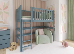 LAURA 80x160 askgrå loftsäng Lano Möbler