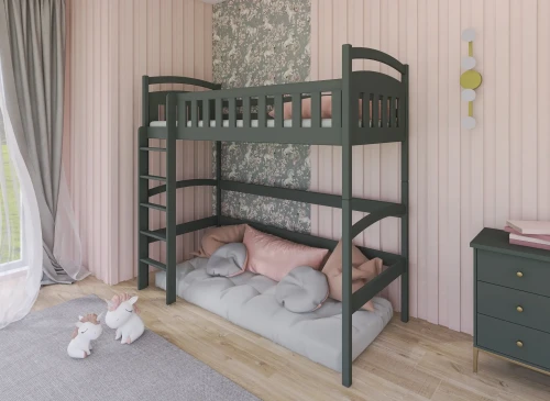 MIA 80x170 graphite loft bed Lano Furniture