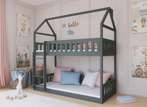 POLA 80x180 grafitgrå våningssäng Lano Möbler