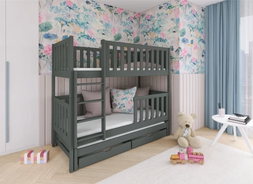 LEA 80x160 grafitgrå våningssäng Lano Möbler