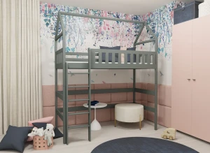 OTYLIA 90x200 grafitgrå våningssäng loftsäng Lano Möbler