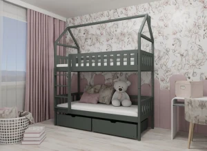 GAJA 90x190 grafitgrå våningssäng Lano Möbler