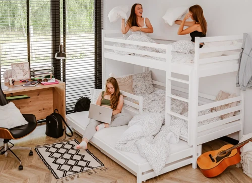 LUK 90x200 vit våningssäng Lano Möbler