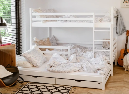 LUK 90x200 vit våningssäng Lano Möbler