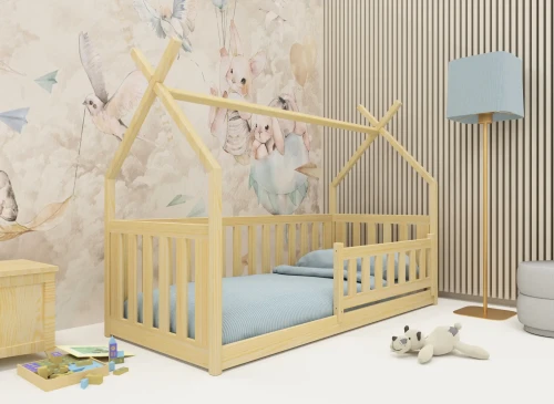 BOGUŚ 80x180 furu barnsäng tipi-inhägnad Lano Möbler