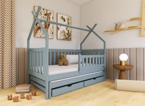 TYTUS 90x180 grey tipi bunk bed Lano Furniture