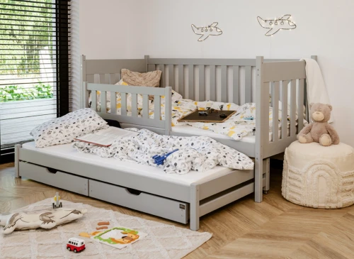 KAJA 80x200 askgrå våningssäng Lano Möbler