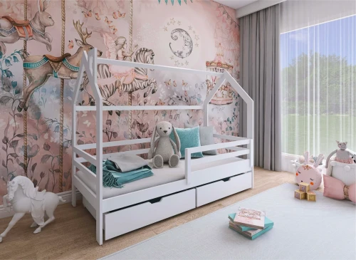 LILA 80x200 vit barnsäng husform Lano Möbler