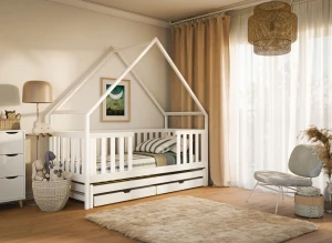 MAGIC 90x190 white bunk bed house Lano Furniture
