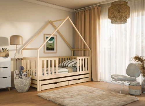 MAGIC 90x200 furu våningssäng husform Lano Möbler