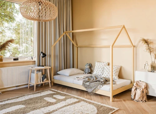 LUCKY 90x200 furu enkelsäng för barn i hustyp Lano Möbler