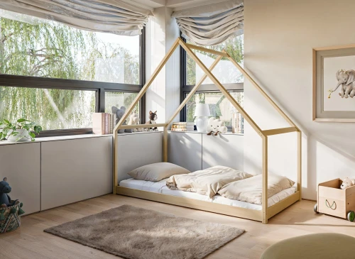 MORIS 80x180 pine children's house bed Lano Furniture