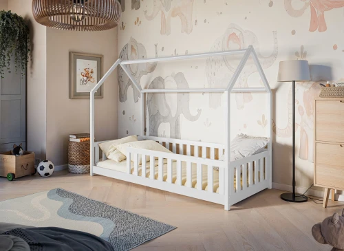 NOAH 80x180 vit Barnsäng Husbed Lano Möbler