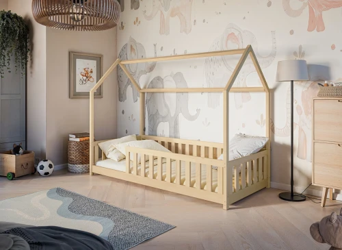 NOAH 80x180 furu Barnsäng Husbed Lano Möbler