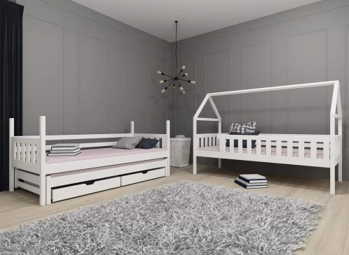 IGA 90x200 rosa våningssäng hus Lano Möbler