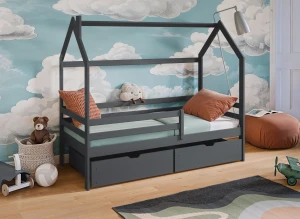 LILA 80x200 graphite children's house bed Lano Furniture
