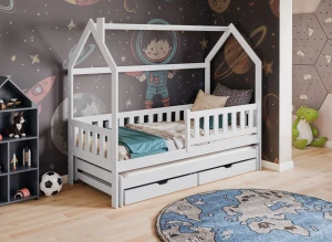 MONKEY 80x190 white children's house bed Lano Furniture
