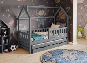 MONKEY 80x190 grey children's house bed Lano Furniture