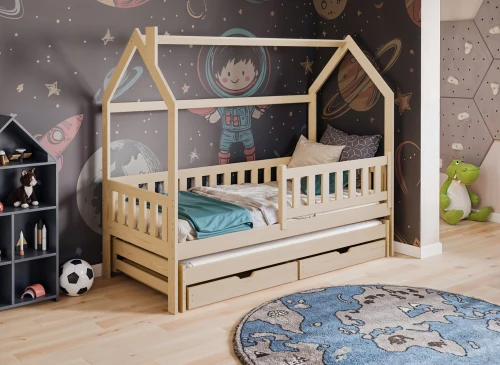 MONKEY 90x190 furu barnsäng hus Lano Möbler